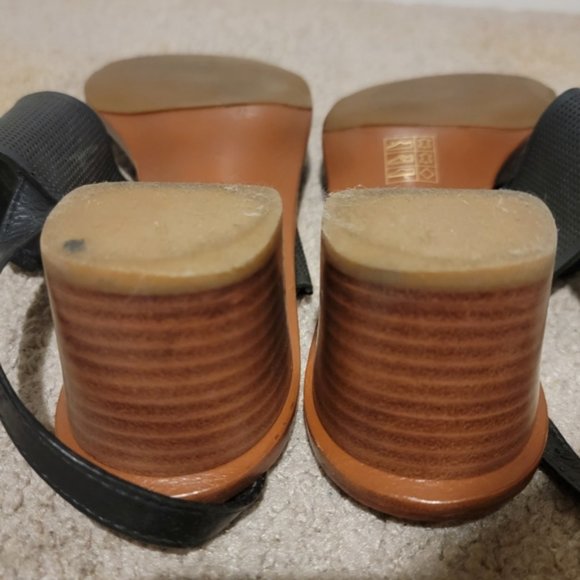 Tory Burch Lowell 2 Perforated Leather Heel Black Size 10.5 - Picture 9 of 12